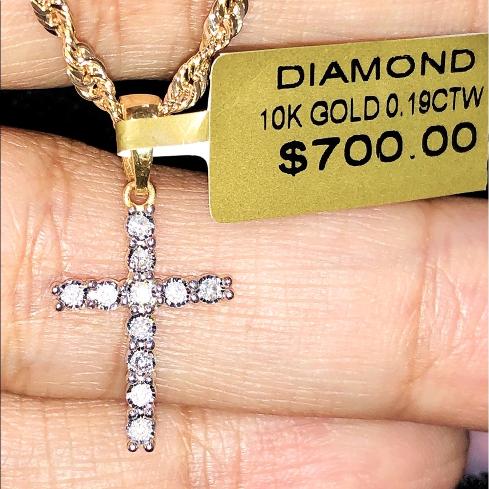 10k Solid Gold REAL Diamonds NOT CZ NOT PLATED WOW